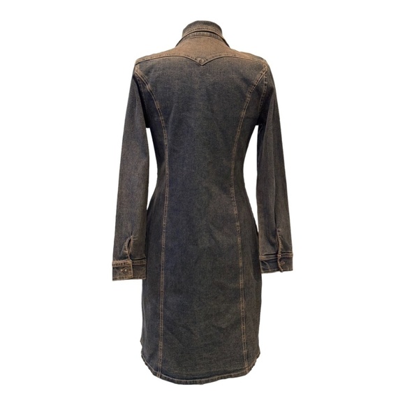 Vintage 90s DMBM Denim Tapered Button Down Shirt Dress Size Large - Picture 4 of 9